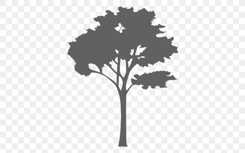 Tree Silhouette, PNG, 512x512px, Tree, Black And White, Branch, Drawing, Flora Download Free