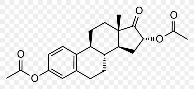 Estradiol Acetate Estrogen Ester Estrone Acetate, PNG, 1200x552px, Estradiol, Acetate, Area, Black And White, Diagram Download Free