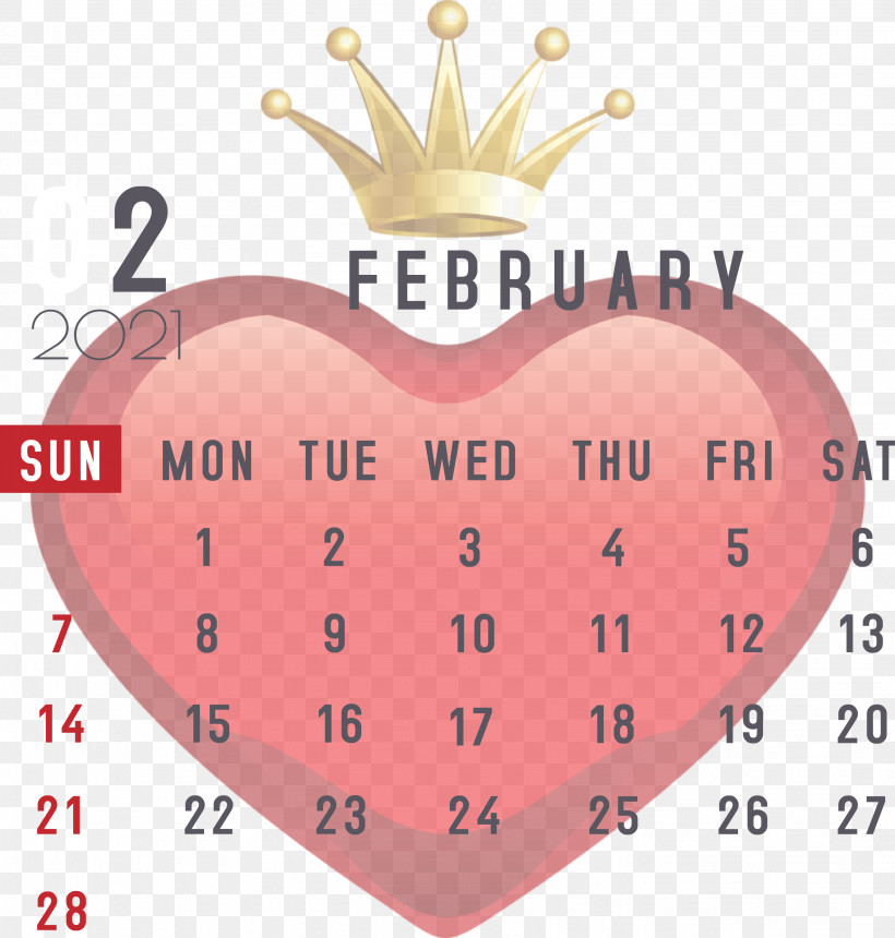 February 2021 Printable Calendar February Calendar 2021 Calendar, PNG, 2859x3000px, 2021 Calendar, M095, Meter, Valentines Day Download Free