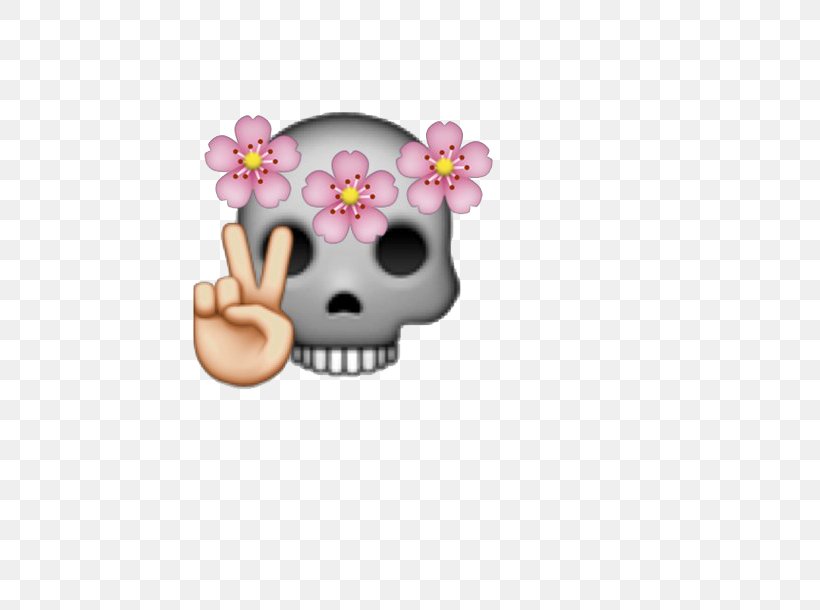 Emoji Flower Skull Wreath, PNG, 610x610px, Emoji, Bone, Calavera, Common Daisy, Crown Download Free