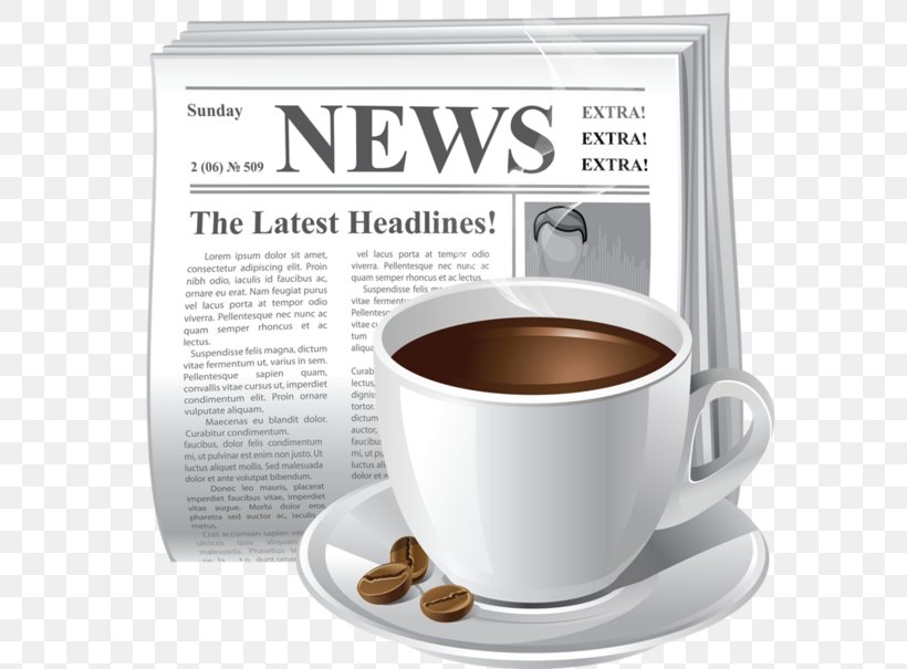Newspaper Royalty-free Icon, PNG, 600x605px, Newspaper, Breaking News, Cafe Au Lait, Caffeine, Coffee Download Free