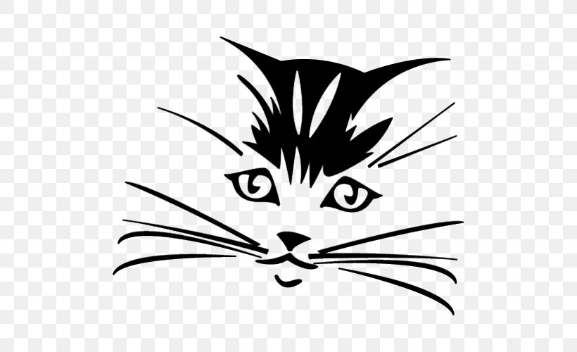 Cat Kitten Clip Art, PNG, 500x500px, Cat, Art, Artwork, Black, Black And White Download Free