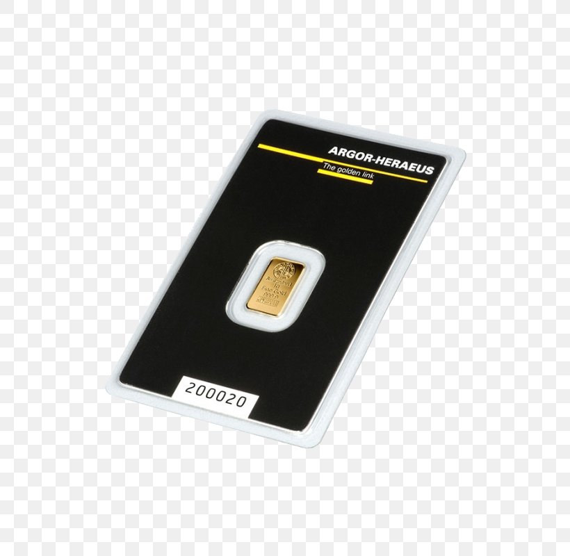 Gold Bar Argor Heraeus Kinebar, PNG, 800x800px, Gold Bar, Coin, Electronic Device, Electronics Accessory, Gold Download Free