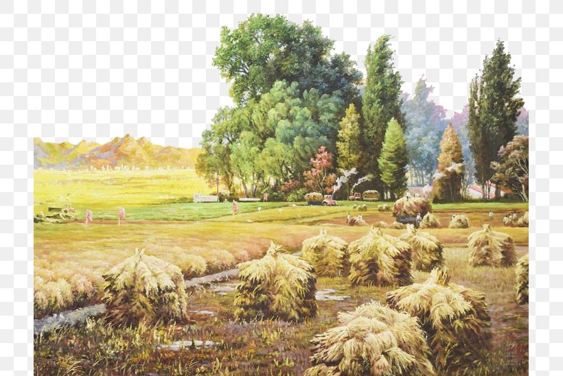Oil Painting Landscape Painting, PNG, 721x548px, Painting, Agriculture, Display Resolution, Dots Per Inch, Farm Download Free