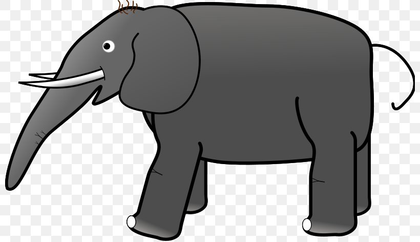 Indian Elephant Grey Clip Art, PNG, 800x472px, Elephant, African Elephant, Asian Elephant, Black And White, Cartoon Download Free
