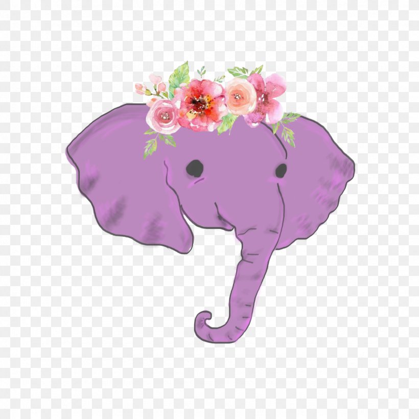 Indian Elephant Pink M RTV Pink, PNG, 1536x1536px, Indian Elephant, Elephant, Elephantidae, Elephants And Mammoths, Flower Download Free