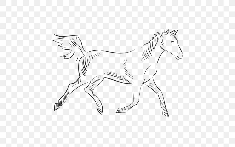 Mane Mustang Pony Colt, PNG, 512x512px, Mane, Animal Figure, Artwork, Black And White, Colt Download Free
