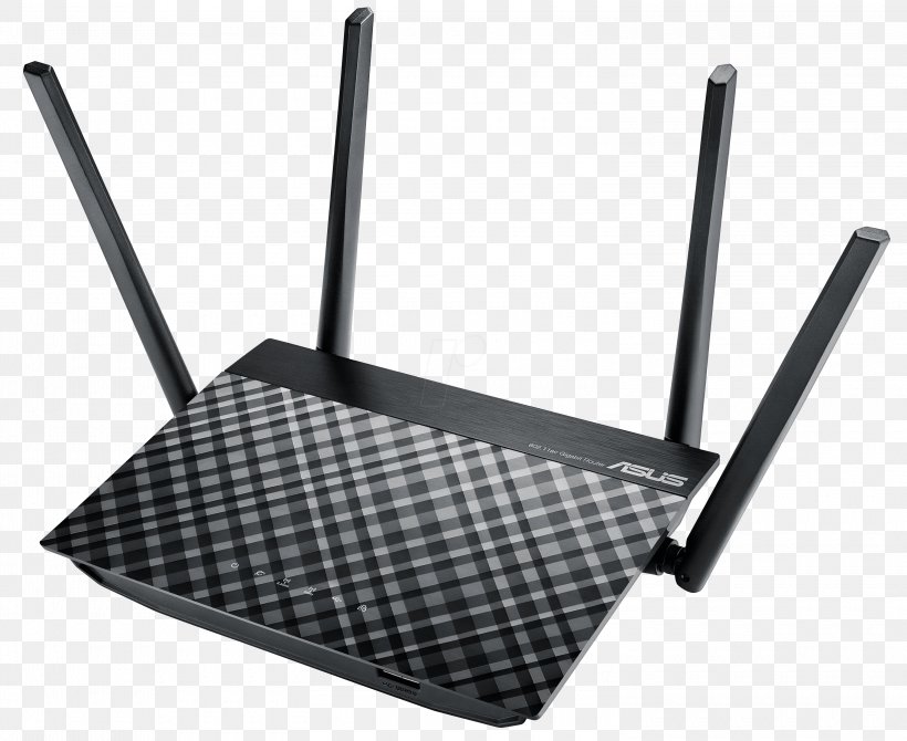 Wireless Router IEEE 802.11ac Wi-Fi Gigabit Ethernet, PNG, 3000x2453px, Router, Asus, Electronics, Electronics Accessory, Gigabit Download Free
