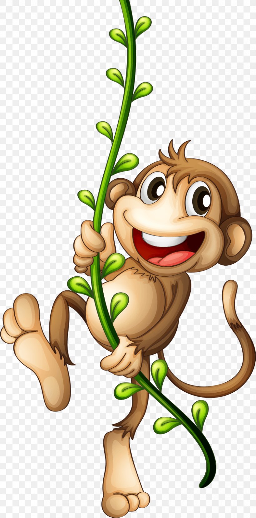 Vine Monkey Clip Art, PNG, 840x1698px, Vine, Cartoon, Fictional Character, Finger, Food Download Free