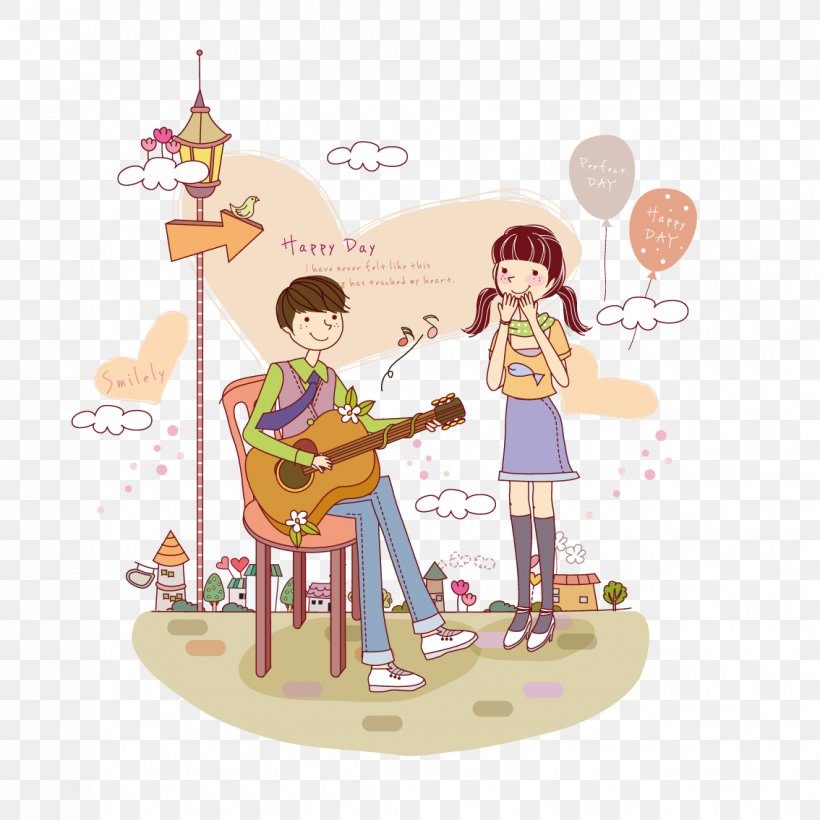 Guitar Cartoon Wall Decal Wallpaper, PNG, 1134x1134px, Watercolor, Cartoon, Flower, Frame, Heart Download Free