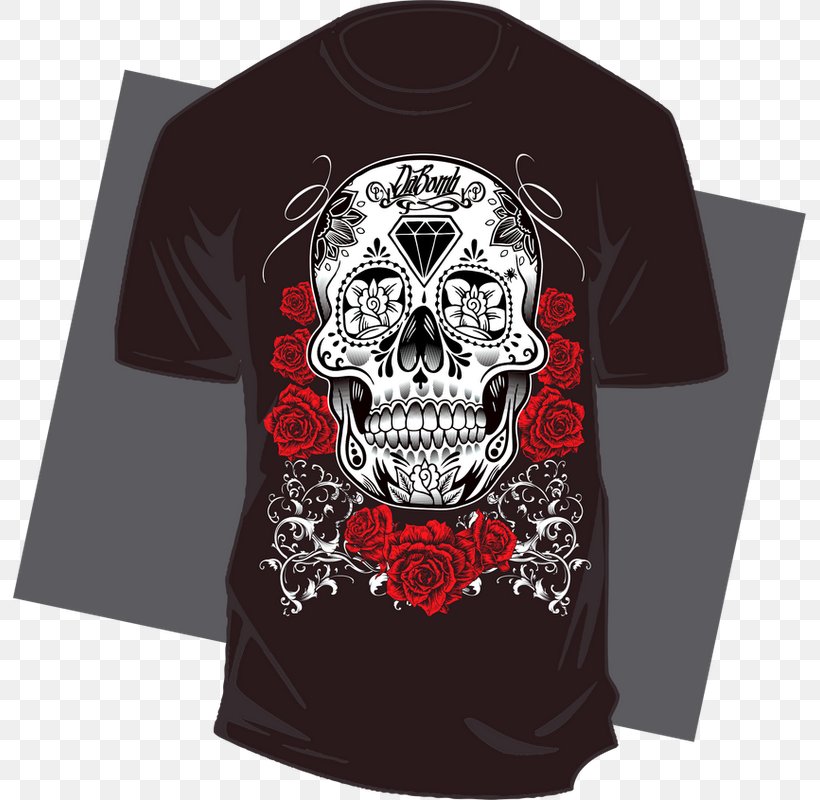T-shirt Sleeve Skull Font, PNG, 793x800px, Tshirt, Black, Black M, Brand, Neck Download Free