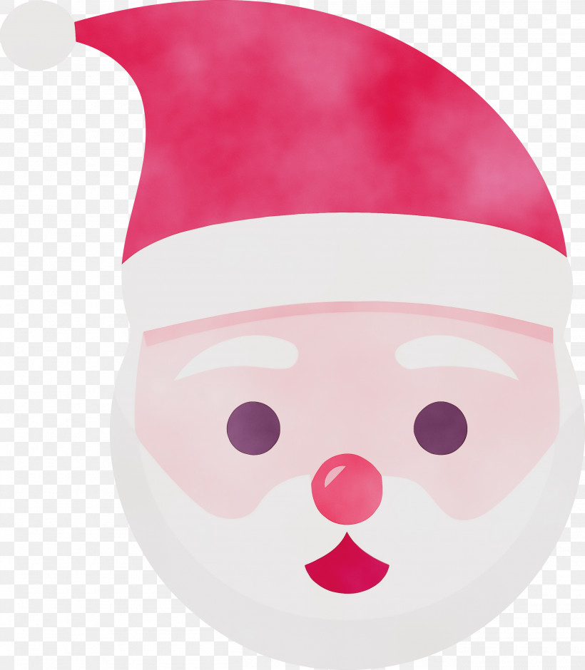 Santa Claus, PNG, 2615x3000px, Christmas, Happy New Year, Nose, Paint, Pink Download Free