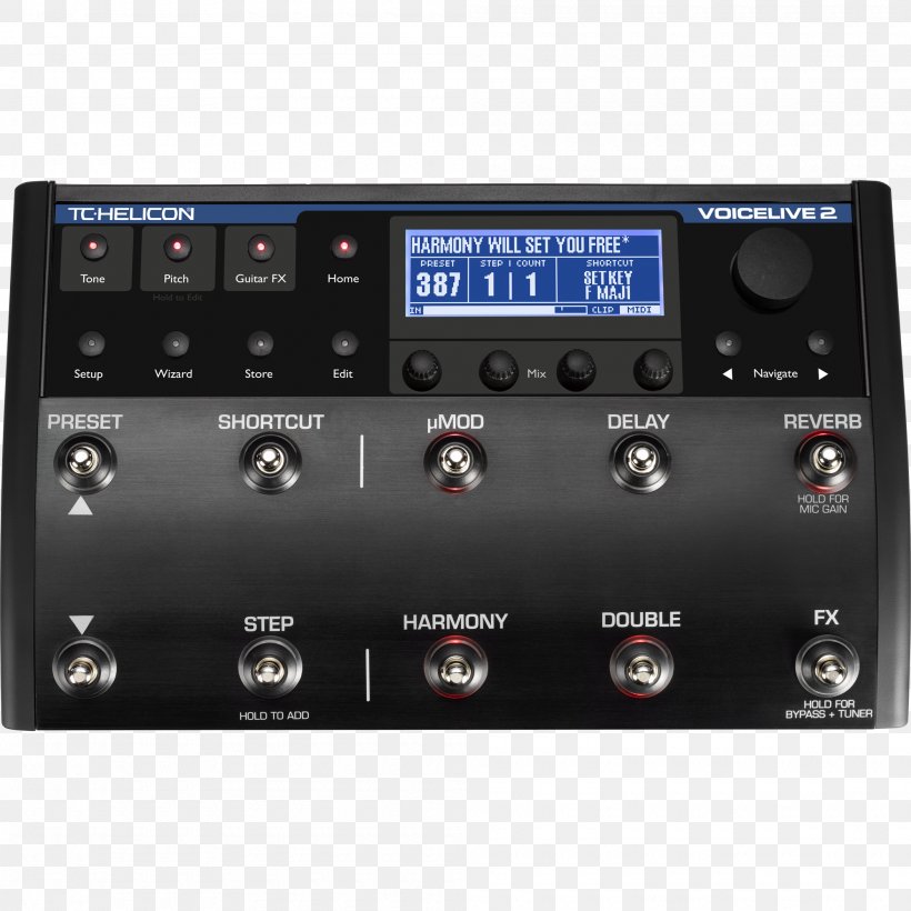 TC-Helicon VoiceLive 2 Effects Processors & Pedals TC-Helicon VoiceLive Play Vocal Harmony, PNG, 2000x2000px, Effects Processors Pedals, Audio, Audio Equipment, Audio Receiver, Delay Download Free