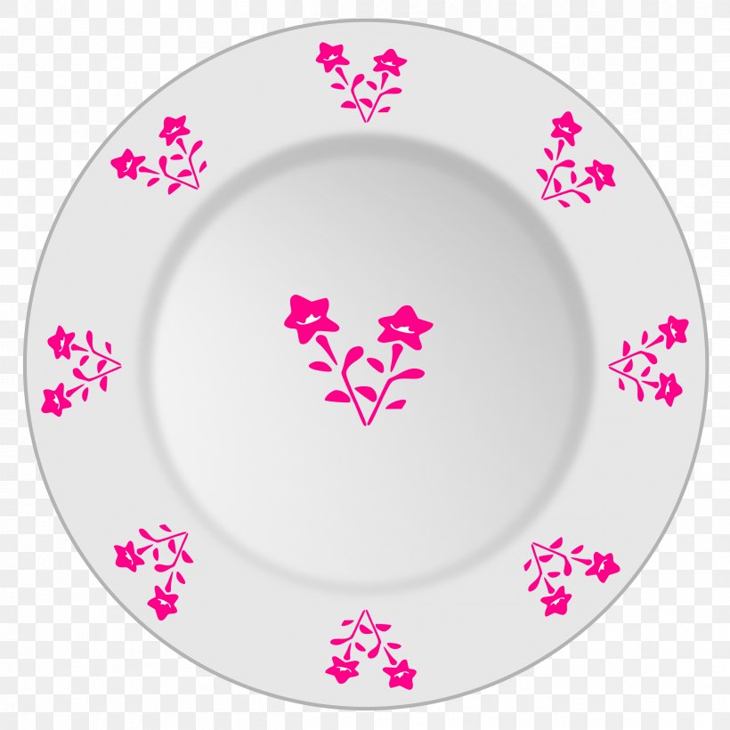Plate Clip Art, PNG, 2400x2400px, Plate, Dishware, Flower, Heart, Magenta Download Free