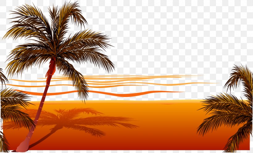 Beach Sunset Clip Art, PNG, 1157x703px, Beach, Arecales, Coast, Coconut, Date Palm Download Free