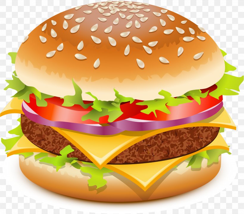 Hamburger Veggie Burger Cheeseburger Whopper Fast Food, PNG, 3840x3361px, Hamburger, American Food, Beef, Big Mac, Breakfast Sandwich Download Free