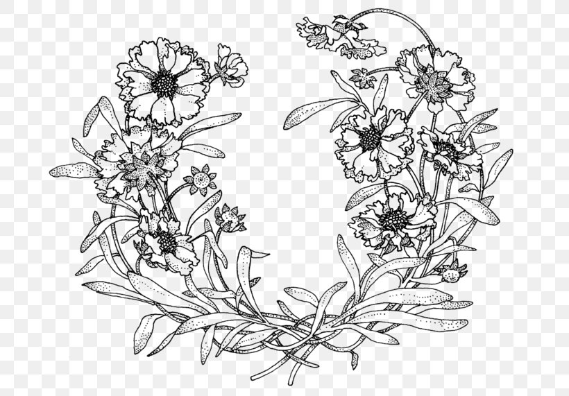Drawing Treasury Of Flower Designs For Artists, Embroiderers And Craftsmen,  PNG, 699x571px, Drawing, Area, Artwork, Black