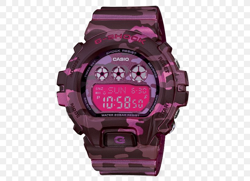 G-Shock Shock-resistant Watch Casio Pink, PNG, 595x595px, Gshock, Bracelet, Brand, Camouflage, Casio Download Free