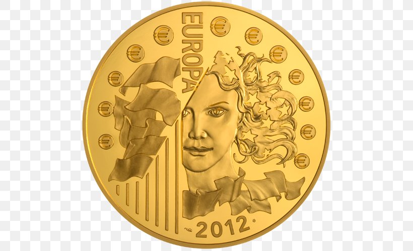 Gold Coin Gold Coin The Queen's Beasts Silver, PNG, 500x500px, 200 Euro Note, Coin, Commemorative Coin, Currency, Euro Download Free