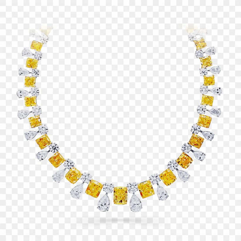 Jewellery Necklace Fashion Accessory Yellow Body Jewelry, PNG, 2000x2000px, Watercolor, Amber, Bead, Big Hole Bead, Body Jewelry Download Free
