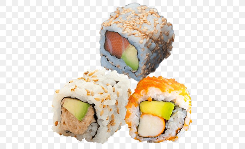 California Roll Sushi Surimi Matcha Makizushi, PNG, 500x500px, California Roll, Asian Food, Avocado, Cheese, Comfort Food Download Free