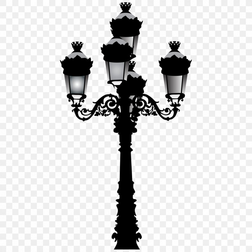 Light Street Lamp Fototapet, PNG, 1000x1000px, Light, Black And White, Candle Holder, Decor, Electric Light Download Free