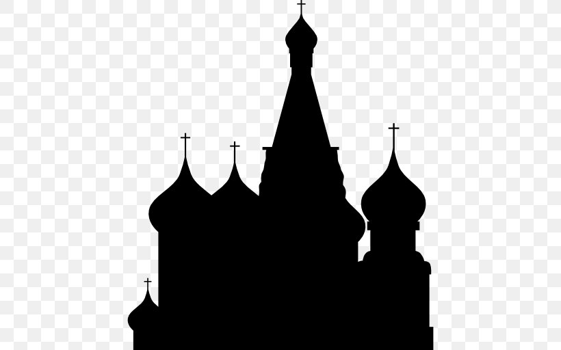 Saint Basil's Cathedral Moscow Silhouette, PNG, 512x512px, Moscow, Black And White, Building, Cathedral, Church Download Free