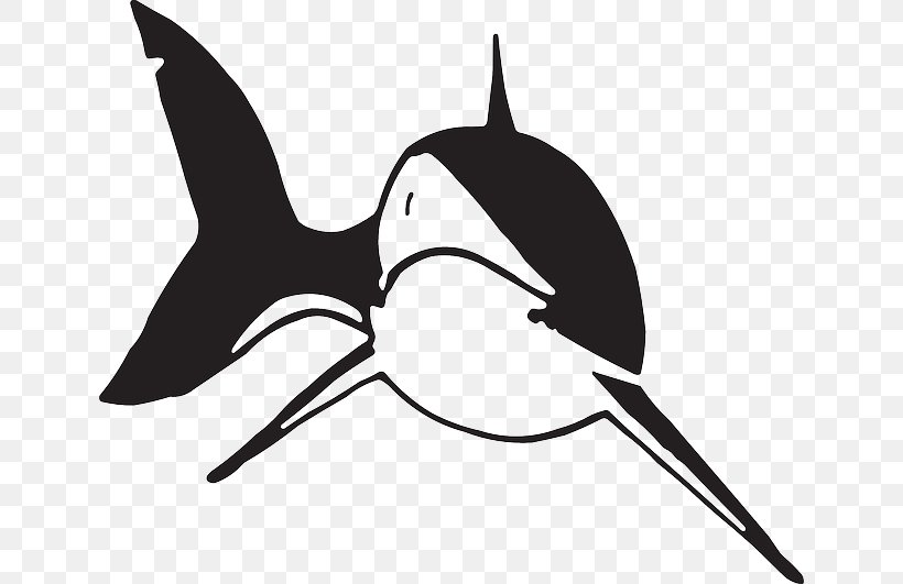 Shark Black And White Clip Art, PNG, 640x531px, Shark, Beak, Bird, Black And White, Dolphin Download Free