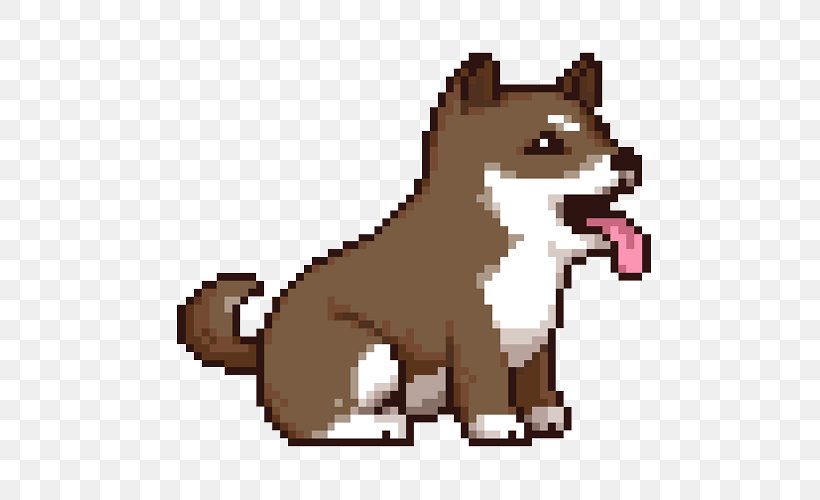 Doge Pixel Art Shiba Inu, PNG, 500x500px, Doge, Animated Film, Carnivoran, Cat Like Mammal, Computer Animation Download Free