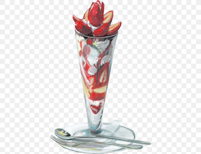 Sundae Gelato Cream Dame Blanche Painting, PNG, 414x628px, Sundae, Cream, Dairy Product, Dame Blanche, Dessert Download Free