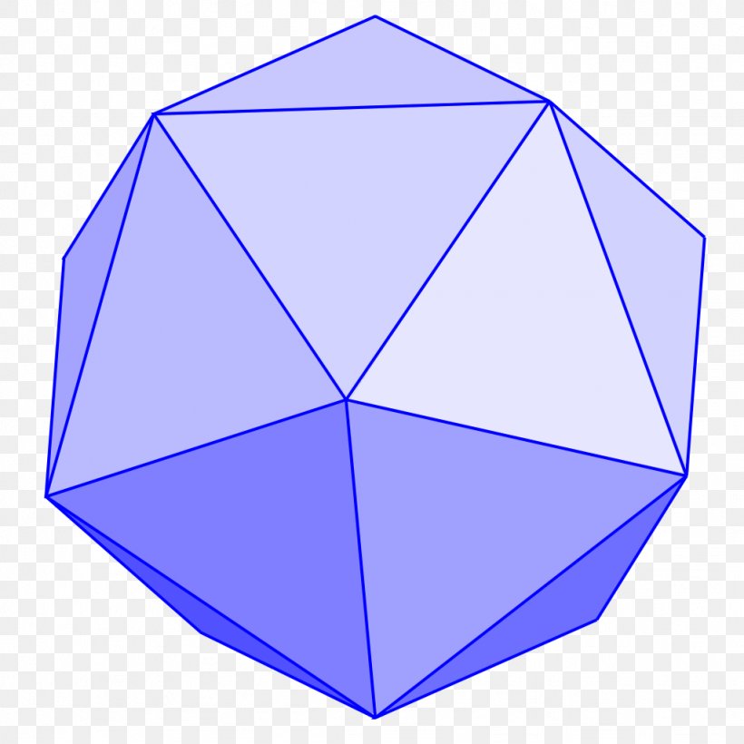 Regular Icosahedron Geometry Angle, PNG, 1024x1024px, Icosahedron, Area, Blue, Boron, Chemical Element Download Free