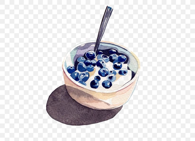 Watercolor Painting Breakfast Illustrator Illustration, PNG, 564x594px, Breakfast, Art, Berry, Blueberry, Book Illustration Download Free
