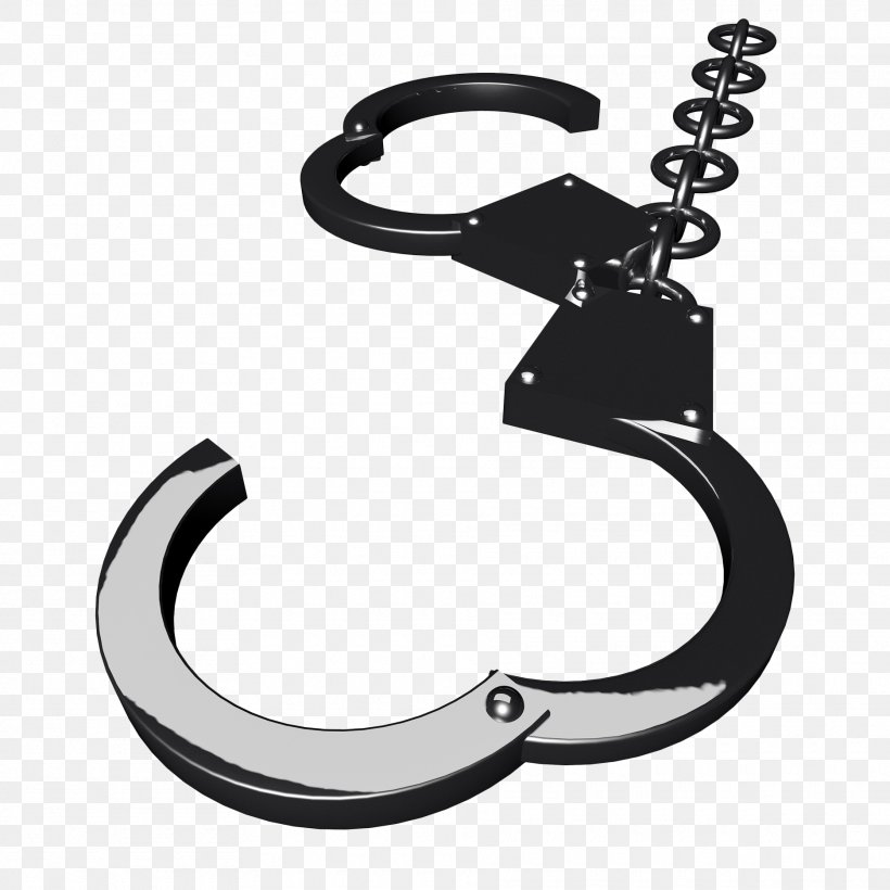 Handcuffs Royalty-free Stock Photography Illustration, PNG, 1870x1870px, 3d Computer Graphics, Handcuffs, Black And White, Brand, Chain Download Free