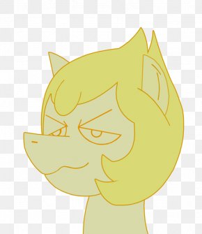Yellow Pearl Smug - Whiskers Cat Image Art Illustration PNG