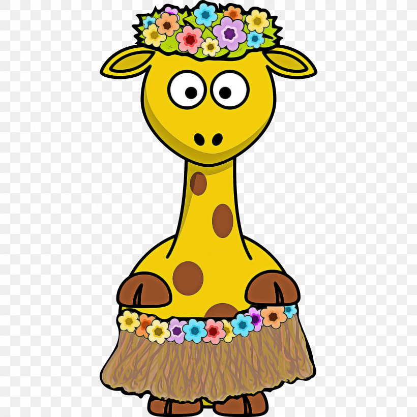 Giraffidae Giraffe Yellow Cartoon Happy, PNG, 2400x2400px, Giraffidae, Cartoon, Giraffe, Happy, Smile Download Free