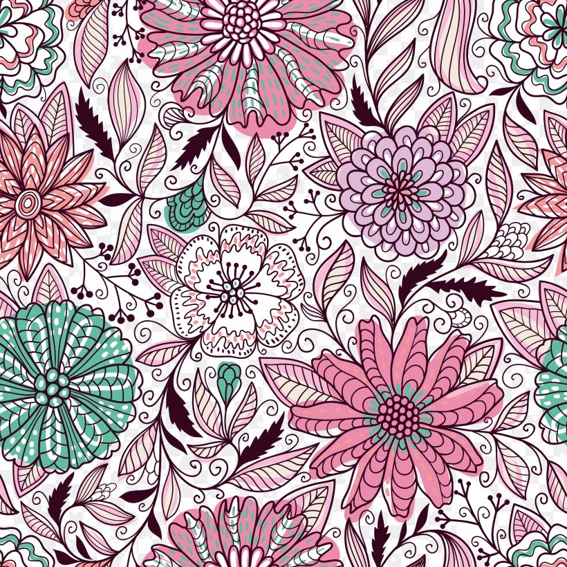 Motif Knitting Pattern Pattern, PNG, 2800x2800px, Motif, Art, Dahlia, Flora, Floral Design Download Free