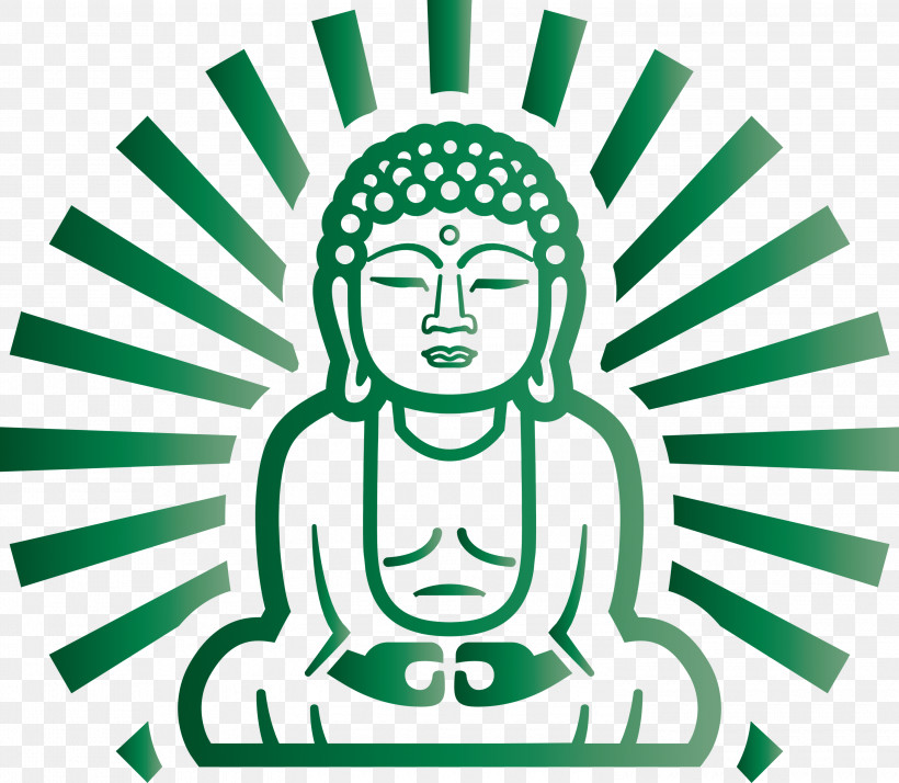 Buddha, PNG, 3000x2614px, Buddha, Circle, Green, Head, Line Download Free