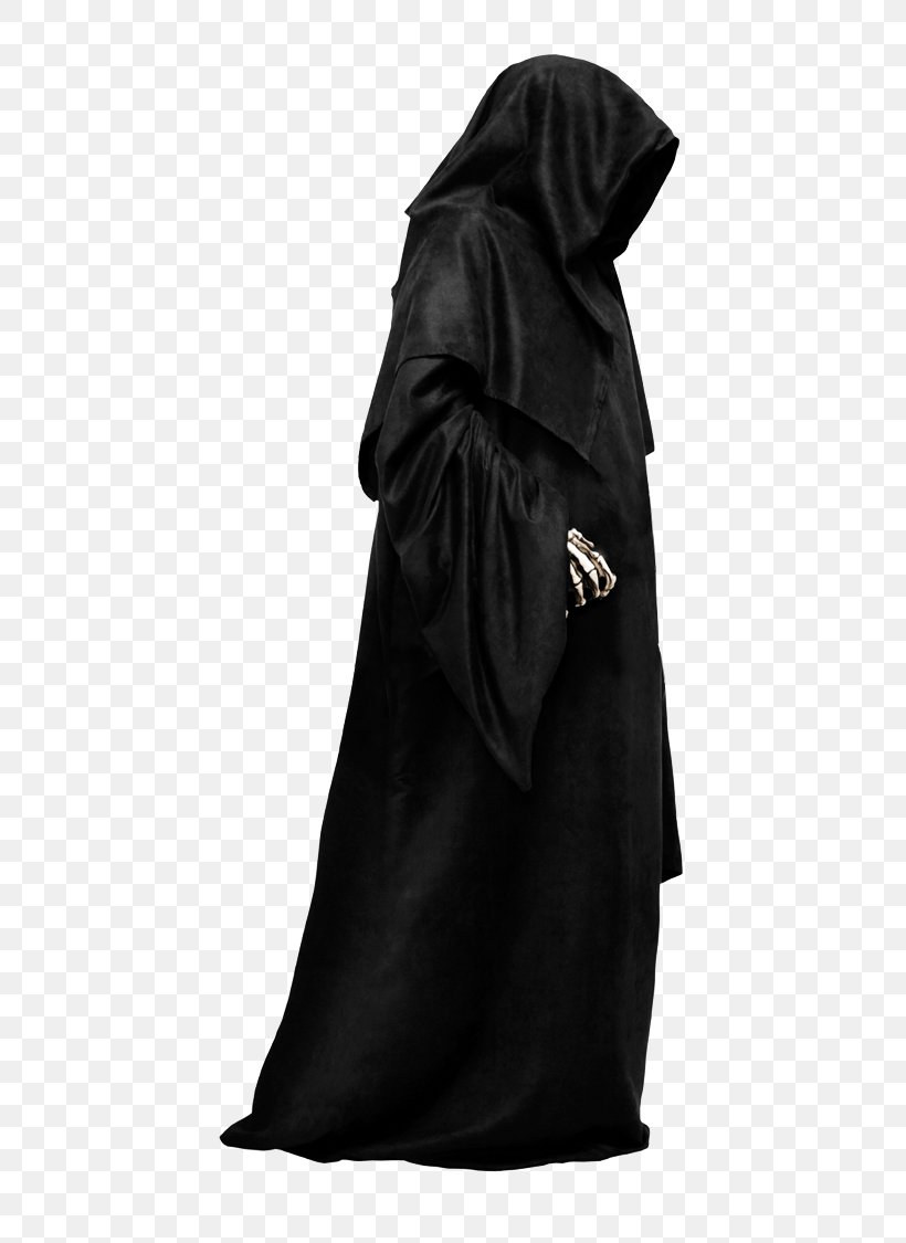 Robe Cloak Black M, PNG, 437x1125px, Robe, Black, Black M, Cloak, Coat Download Free