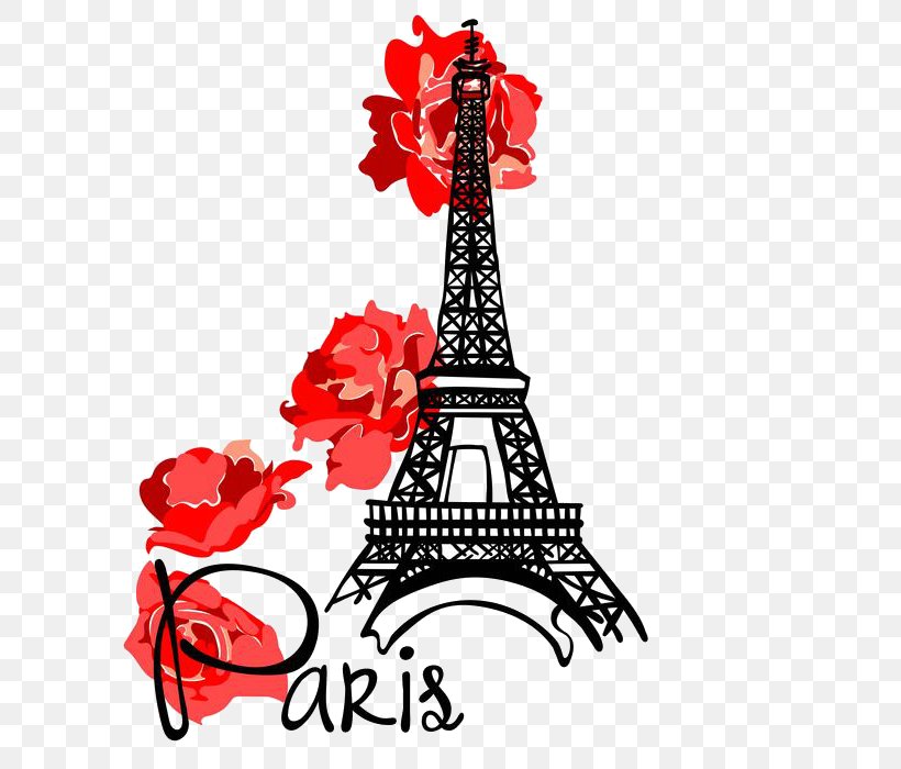 Eiffel Tower Vector Graphics Illustration, PNG, 700x700px, Eiffel Tower, Drawing, Flower, France, Illustrator Download Free