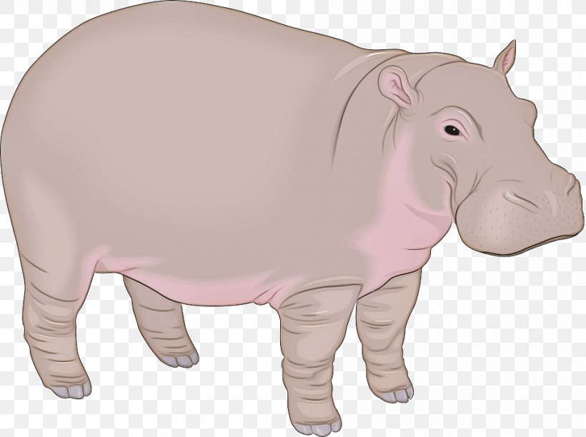 Elephant Background, PNG, 960x717px, Hippopotamus, Animal Figure, Cartoon, Drawing, Elephant Download Free