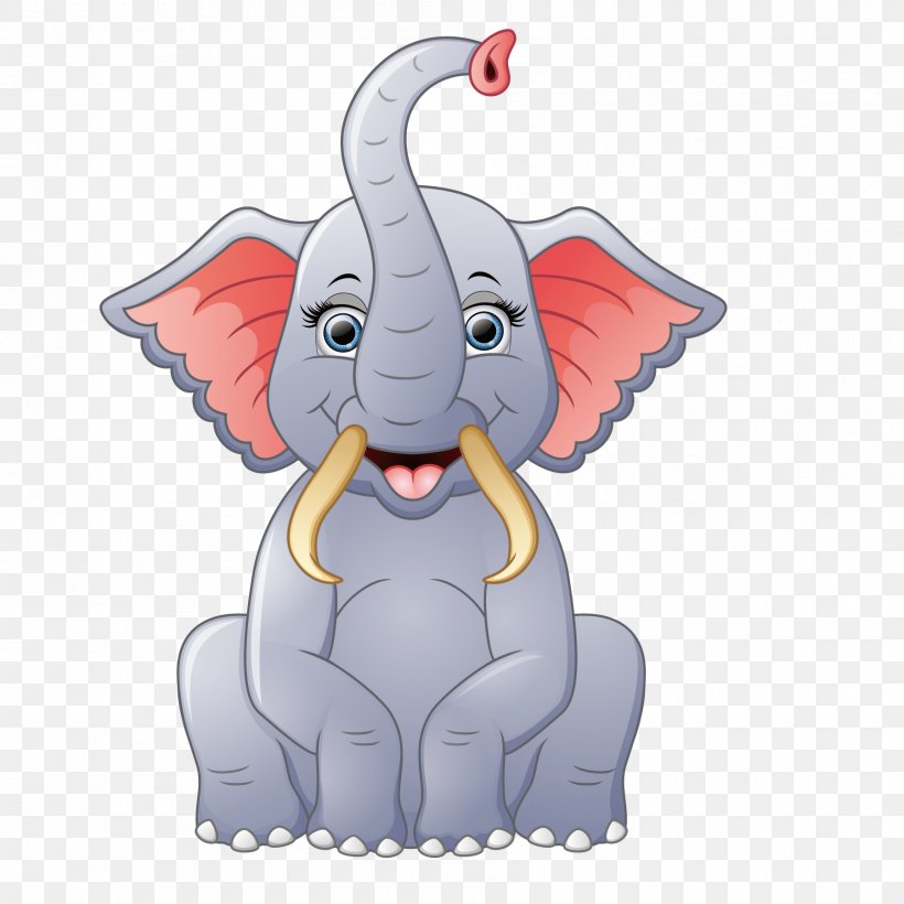 Elephant Euclidean Vector Illustration, PNG, 1800x1800px, Asian Elephant, Cartoon, Elephant, Elephants And Mammoths, Fictional Character Download Free