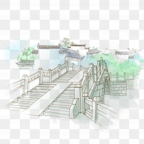 Small Town Hand Drawing Of Jiangnan Water Town - Jiangnan Wuzhen PNG