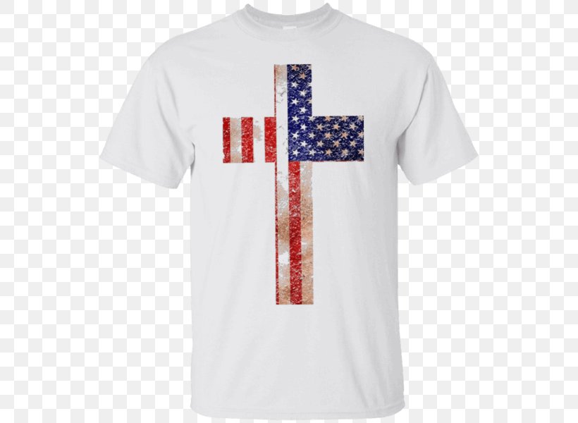 T-shirt Flag Of The United States Flag Of The United States Christian Cross, PNG, 600x600px, Tshirt, Active Shirt, Americans, Brand, Christian Cross Download Free
