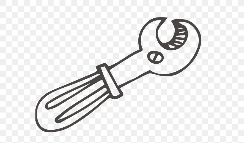 Wrench Clip Art, PNG, 582x483px, Wrench, Black And White, Brand, Line Art, Logo Download Free