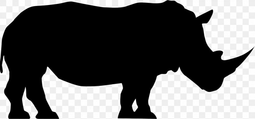 Rhinoceros Clip Art, PNG, 1024x478px, Rhinoceros, Animal, Black And White, Black Rhinoceros, Cattle Like Mammal Download Free