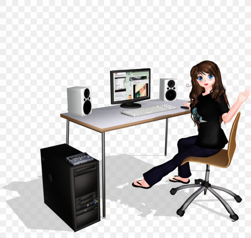 Desk Personal Computer MikuMikuDance Computer Software, PNG, 918x871px, Desk, Bit, Computer, Computer Desk, Computer Simulation Download Free