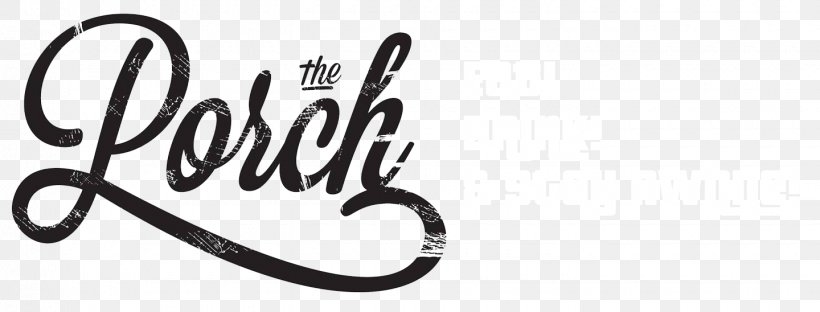 The Porch Logo Graphic Design, PNG, 1440x548px, Porch, Black And White, Brand, Calligraphy, Drink Download Free