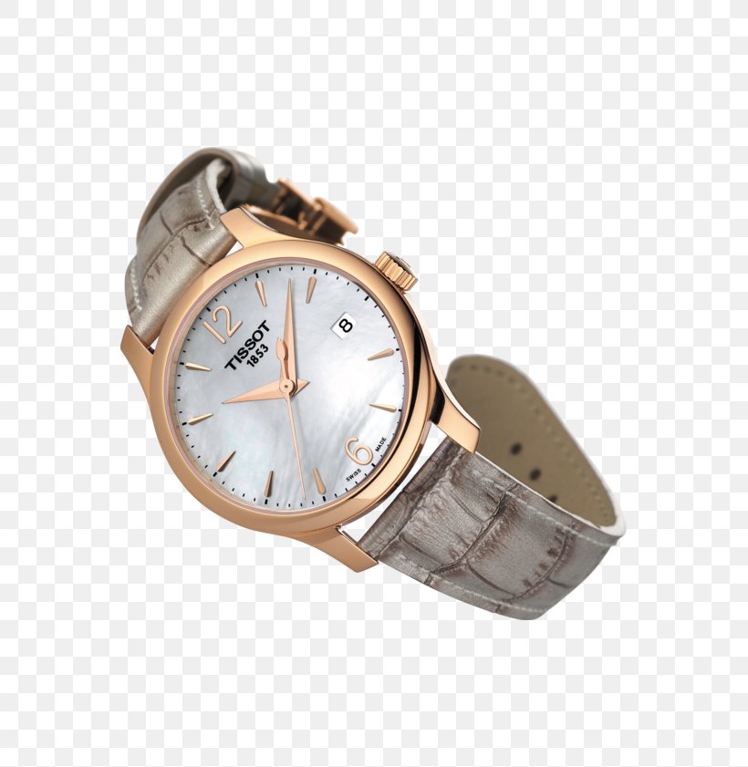 Tissot Watch Nacre Quartz Clock Strap, PNG, 555x841px, Tissot, Beige, Brand, Brown, Chronograph Download Free