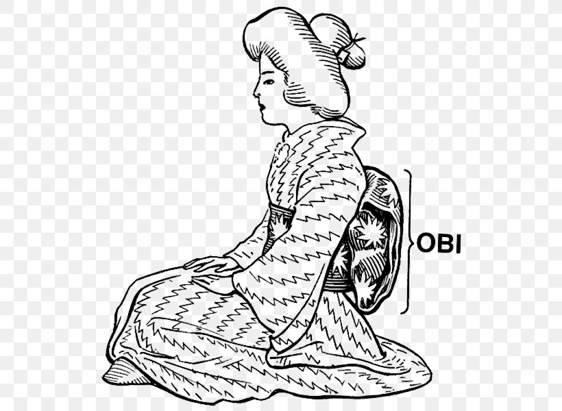 Japan Kimono Coloring Book Obi Drawing, PNG, 554x600px, Watercolor, Cartoon, Flower, Frame, Heart Download Free