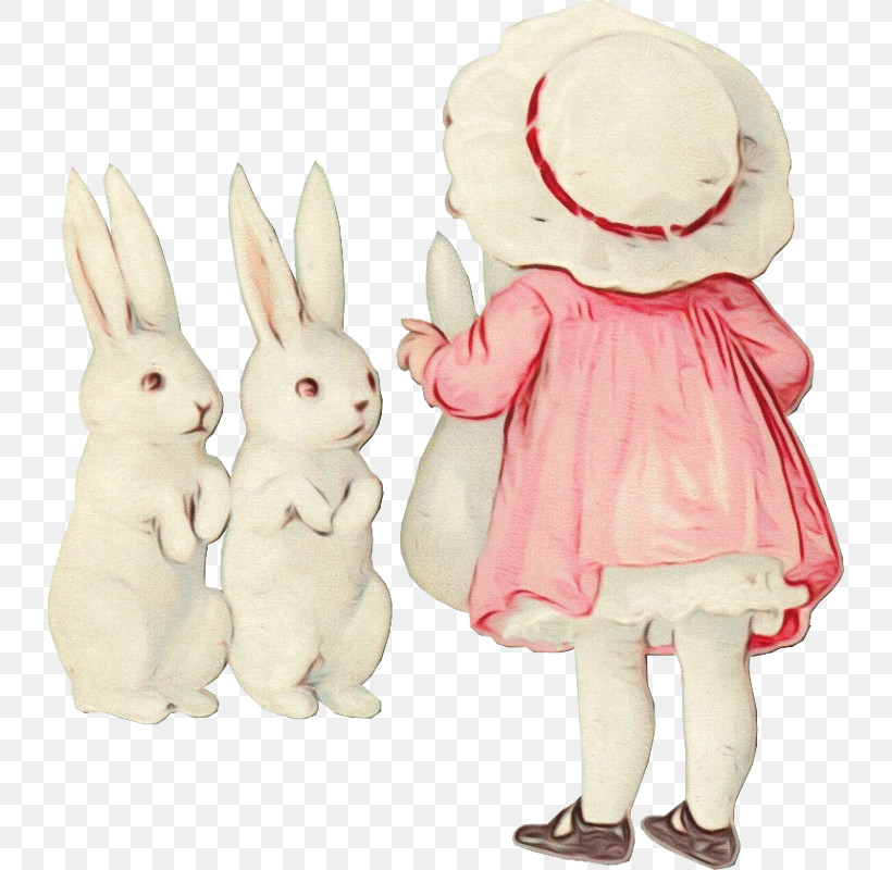 Easter Bunny, PNG, 732x800px, Watercolor, Easter Bunny, Figurine, Paint, Rabbit Download Free